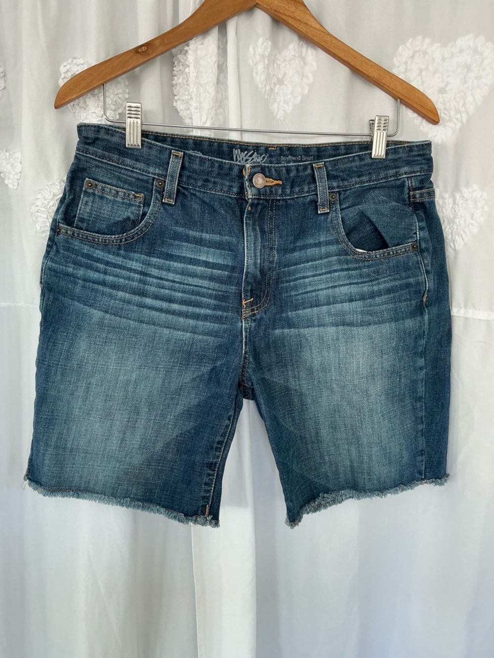 Willi Smith Men's Distressed Blue Denim Cut-Off Shorts 100% Cotton
